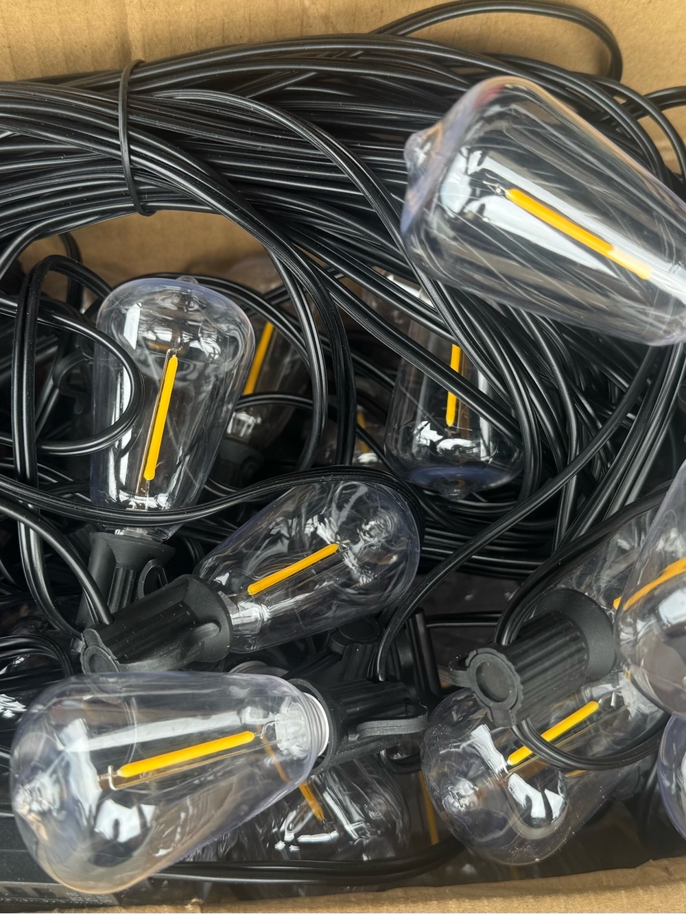 LED String Lights 100ft 60 Bulb Sockets Indoor/Outdoor 120V to 24V Black